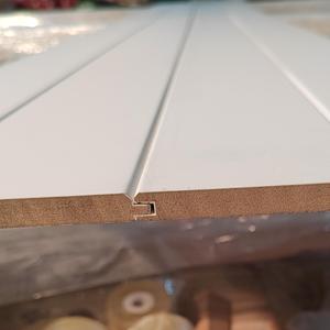 Vente en gros de panneaux muraux classiques en VJ-S MDF apprêté blanc Touge et rainure 3/8 "X 6-3/16" X 96 "Revêtement T & G pour la conception d'hôtels modernes - Product Image 3