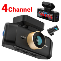 Caméra embarquée 4 canaux 360° 4K, caméra avant et arrière, WiFi 5G, vision nocturne, capteur G, WDR, enregistreur vidéo AI, caméra de tableau de bord pour voiture