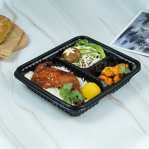 Şeffaf kapaklı 3 bölmeli meyve bento ambalaj kutusu tek kullanımlık PP yemek hazırlık yemek kutusu - Product Image 2