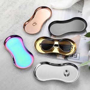 <b>Mini</b> Eyeglass Shaped Jewelry Storage Trays Stainless Steel Jewelry Display Tray Home Decoration Serving Plate Shell Shape Dish - Product Image 2