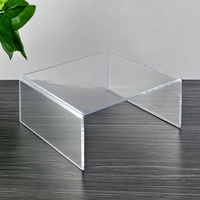 Présentoir en acrylique anti-jaunissement commercial pour hôtel Étagère transparente en forme de U pour hall d'entrée, bureau ou affichage de chambre d'hôtel