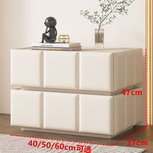 Table de chevet double couche en bois massif avec tiroirs de rangement pour chambre à coucher, design moderne et simple, style luxe léger - Product Image 4