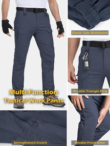 Pantalon de travail léger extensible respirant coupe-vent à fermeture éclair tactique pour homme - Product Image 2