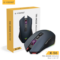 Ratón Inalámbrico para Juegos E-YOOSO, Tri-Modo 2.4G BT, RGB, 9 Botones, 220IPS, Programable, Recargable, con Logotipo Personalizado OEM