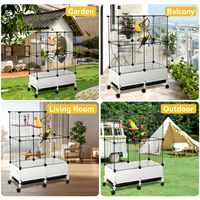 Cage à perruches populaire pour oiseaux de compagnie, design compact, facile à nettoyer, en plastique durable, pour usage intérieur