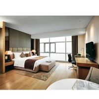 Ensemble de meubles de chambre d'hôtel de luxe moderne SHIYI, lit en bois sur mesure, bureau, table de chevet pour projet de suite d'hôtel 5 étoiles