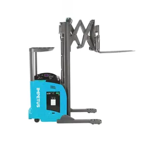 Pro Reach 2500mm Retractable Fork Seat Forklift Fully Electric 2tons Driveable Large Capacity Battery Self Lift Stacker