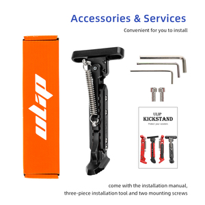 ULIP V2 Black 17cm Aluminum Adjustable Kickstand for Max G30 Serial Scooters Foot Support Side <b>Stand</b> Anti-Slip Groove Design - Product Image 6