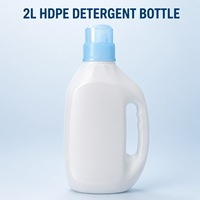 Botella de Detergente para Ropa Ecológica de 2L, HDPE, con Tapa Blanca de Rosca en PP o PET, para Limpieza del Hogar, Venta al Por Mayor