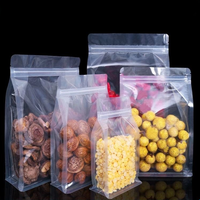 Refermable Transparent Clair De Qualité Alimentaire Ziplock Stand up Pochettes Huit Joint Latéral Fond Plat Sac D'emballage De Stockage Des Aliments
