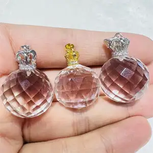 Hot sale natural high quality clear quartz crystal ball necklace reiki white crystal sphere pendant for gifts decoration