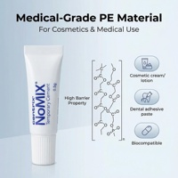 Tube souple mini blanc en PE de 0,5g et 1g pour ciment dentaire, emballage d'échantillons de pommade de qualité médicale avec bouchon à vis côtelé - Vente en gros