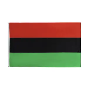 Wholesales 3X5 FT Lager Banner Country Pan Africa Flag Custom Red Black Green Design Cheap Price Polyester Pan African Flag