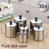 Thermos Yolecen pour la maison, tasse à café isolée pour les voyages, en acier inoxydable 304, épaissi, pour le lait, le vin, l'eau, avec couvercle et poignée