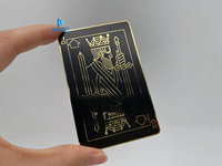 Cartes-cadeaux en métal de luxe en acier inoxydable Vip avec miroir doré