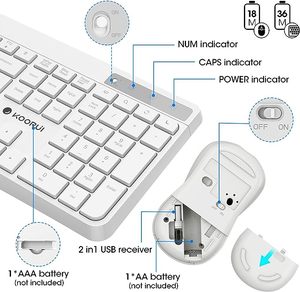 KOORUI Wireless <strong>Keyboard</strong> And Mouse Combo 2.4G Full Size Silent <strong>Keyboard</strong> 12 Multimedia Keys And Shortcut For Desktop PC - Product Image 3