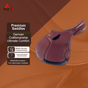 Sella <span class=keywords><strong>da</strong></span> Salto Equestre Elite in Pelle <span class=keywords><strong>Sandra</strong></span> Two con Seduta Profonda e Presa Bilanciata per Salto Ostacoli, Allenamento ed Eventing - Product Image 1