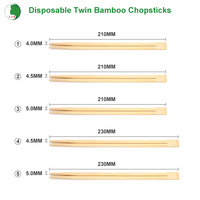 Palillos Cuadrados de Bambú Natural con Fundas de Papel Impresas Personalizadas, Palillos para Comida para Llevar de Restaurantes, Suministro al por Mayor
