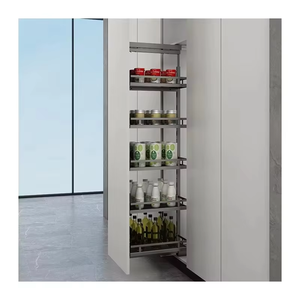 <span class=keywords><strong>Armario</strong></span> de Cocina de Acero de Diseño Moderno TKK, Mueble Alto Organizador, Estante Deslizable para <span class=keywords><strong>Despensa</strong></span>, Cajones para Verduras y Alimentos en Armarios - Product Image 4