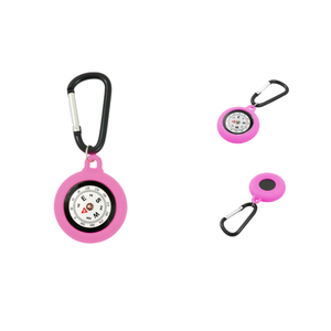 จี้เข็มทิศซิลิโคนพกพาอเนกประสงค์ทำมือ พร้อมพวงกุญแจนกหวีดและคาราไบเนอร์สำหรับแขวน เหมาะสำหรับเป็นของขวัญแปลกใหม่สำหรับการตั้งแคมป์ - Product Image 1