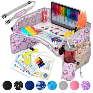 Plateau de voyage pour enfants gratuit pour siège auto pour tout-petits - Plateau de siège auto pour tout-petits, plateau de siège auto pliable, rangement, voyage pour enfants - Product Image 1