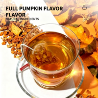 Sachets de tisane de citrouille sans caféine, naturellement sans sucre, riches en potassium, pour la digestion, les fibres, la réduction des ballonnements et la bêta-carotène
