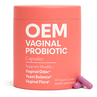 Capsules Probiotiques pour Femme, Marque Privée Personnalisée, 60 Capsules Roses, Restauration Vaginale, Nettoyage Digestif, Stock Disponible