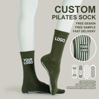 Chaussettes de yoga de luxe respirantes et athlétiques de haute qualité avec logo, design en coton à volants, imprimé jacquard, chaussettes personnalisées
