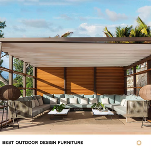 Ensemble canapé synthétique en rotin, meubles d'extérieur de <span class=keywords><strong>jardin</strong></span> personnalisés, haut de gamme, italien, moderne, de luxe, pour Patio, collection - Product Image 3