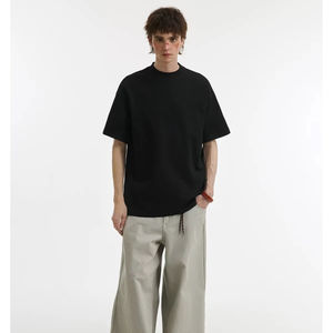 เสื้อยืดคู่รักสไตล์ญี่ปุ่น คอตตอนเนื้อหนัก 280 กรัม สีดำขาวล้วน แฟชั่นหรูหราขายส่ง สำหรับทุกเพศ - Product Image 4