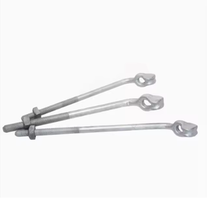 Boulon d'ancrage à œil en acier forgé galvanisé à chaud de classe 4 |   Vis à filetage UNF à angle de 45 degrés avec écrou pour poteaux de câbles de soutien - Product Image 4