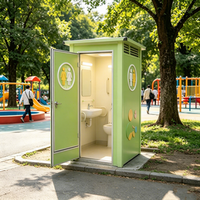 Toilettes portables préfabriquées en conteneur, design industriel, installation rapide, toilettes sanitaires extérieures pour usage en parc