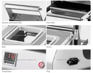 Wanhe Scelleuse manuelle de plateau de table, machine à sceller les plateaux alimentaires pour emballer les récipients de viande de fruits