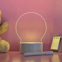 Tableau d'écriture lumineux LED effaçable en PVC, créatif, DIY, USB, impression UV 3 couleurs, produit promotionnel moderne pour la maison, vente en gros