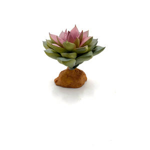Plante artificielle de lotus en <span class=keywords><strong>pierre</strong></span> rouge <span class=keywords><strong>pour</strong></span> la décoration d'aquariums et de terrariums avec base - Product Image 1