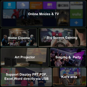 Rigal I20 1080p <span class=keywords><strong>barato</strong></span> Cine en Casa portátil WiFi <span class=keywords><strong>Bluetooth</strong></span> <span class=keywords><strong>proyector</strong></span> Android 4K LCD teléfono inalámbrico <span class=keywords><strong>proyector</strong></span> de cine - Product Image 5