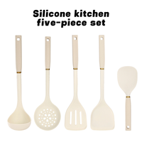 5 pièces nouveaux accessoires de cuisine en Silicone ustensiles en Silicone alimentaire résistant à la chaleur ensemble de spatule de cuisson pour un usage domestique
