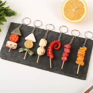 Modèle de nourriture simulée sur brochettes de <span class=keywords><strong>barbecue</strong></span>, Pendentif jouet boulettes de bœuf Oden, Porte-clés commémoratif pour l'événement d'ouverture de magasin - Product Image 2