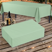 Mantel Rectangular Verde de Poliéster Desechable, Impermeable y Resistente al Aceite, para Picnic, Barbacoa, Bodas Rústicas, Baby Shower, Fiestas de Cumpleaños y Eventos