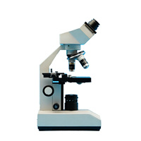 C-68 mikroskop optik biologi Platform lapisan tunggal, mikroskop binokular spesimen seluler nyaman lampu LED 40-640X