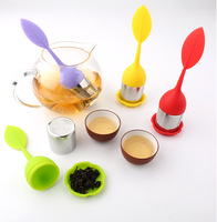 Infusor de té de acero inoxidable con hojas sueltas, vaporizador de té de silicona