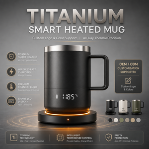 แก้วกาแฟแบบพกพาเคลือบไทเทเนียมพร้อมระบบทำความร้อนผ่าน USB  บริการสกรีนโลโก้และบรรจุภัณฑ์ตามสั่ง ปรับอุณหภูมิได้หลายระดับ - Product Image 3