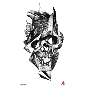 Pegatinas de Tatuaje Realistas de Calavera India para Medio Brazo, Papel de Película PET Ecológico, Impermeable, Diseños Geométricos Personalizados - Product Image 5