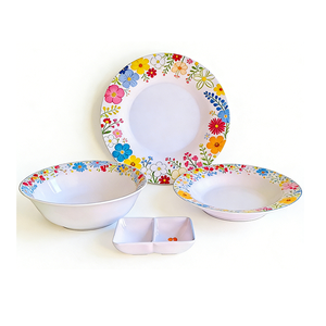 <span class=keywords><strong>Set</strong></span> di Stoviglie in Melamina Multicolore Floreale, Ecologico e Senza BPA, per Uso in Patio, <span class=keywords><strong>Giardino</strong></span> e Campeggio - Product Image 5