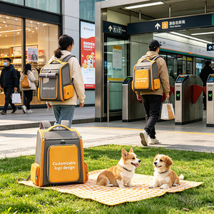 กระเป๋าเป้สะพายหลังสำหรับสัตว์เลี้ยงสำหรับเดินทางกลางแจ้ง กระเป๋าใส่สุนัขและแมวสำหรับเดินป่า ระบายอากาศได้ดี - Product Image 2