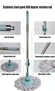 Trung Quốc bền kháng khuẩn <span class=keywords><strong>360</strong></span> ° xoay có thể điều chỉnh tự động xoay khử nước siêu quay lau Kit với kép xô - Product Image 3