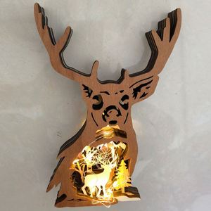 Vente en gros d'ornements créatifs en bois en forme de cerf pour la décoration de Noël à la maison et les souvenirs de voyage, livraison directe - Product Image 1