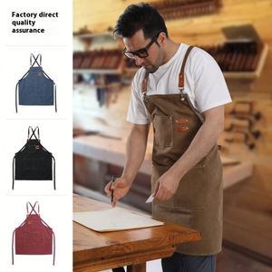 Tablier De Cuisine Salon <b>Aprons</b> Chef Barista Bbq Bar Hairdresser <b>Kitchen</b> <b>Apron</b> for Women Restaurant Server - Product Image 2