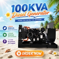 Générateur diesel Weichai 80 kW, type ouvert, super silencieux, démarrage automatique ATS, 100 kVA, panneau de commande intelligent, 50 Hz, 60 Hz, triphasé
