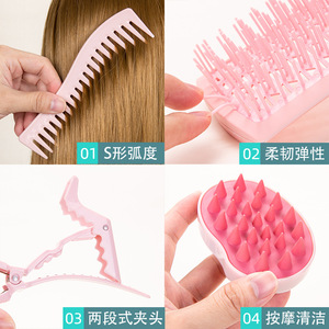 Wanmei Home Hair Care Set With Massage Comb Shampoo Brush <b>Spray</b> Bottle And Clips For <b>Styling</b> And Smoothing - Product Image 3